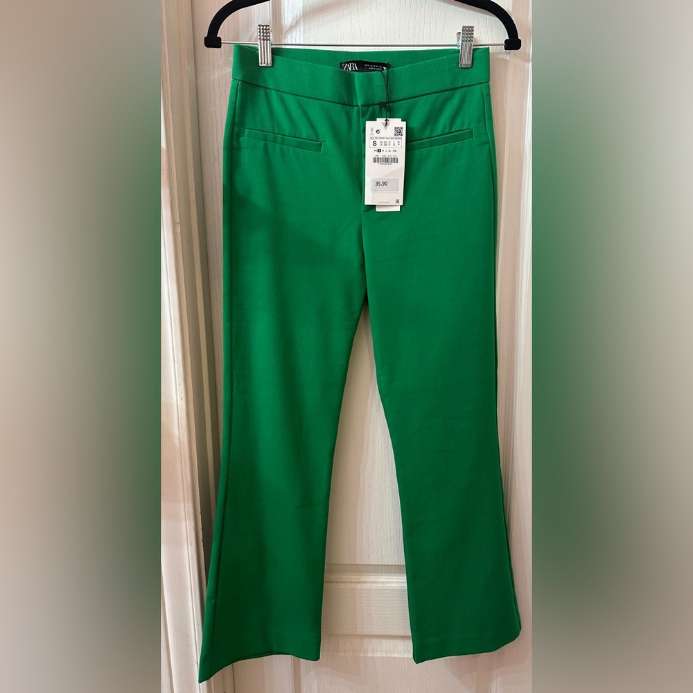 Green Flared Women's Pants